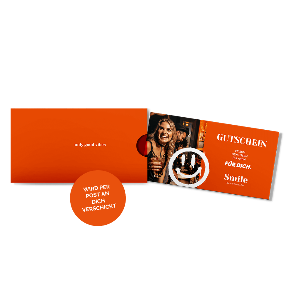 Gedruckter Gutschein im Umschlag